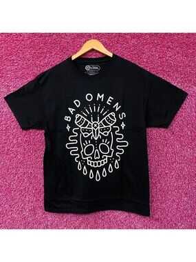 Bad Omens Skull Moth Heavy Metal Band T-shirt Large